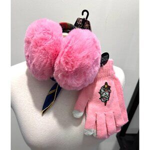 Ed Hardy Pink Faux Fur Earmuffs & Gloves Set New with Tags